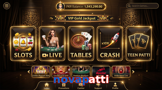 Main screen of Novapatti casino page for PK players