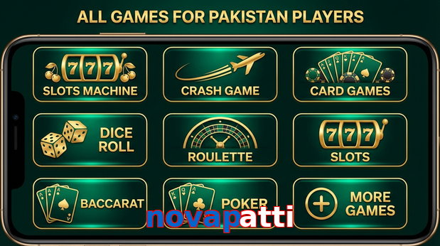 Main screen of Novapatti games page for PK players